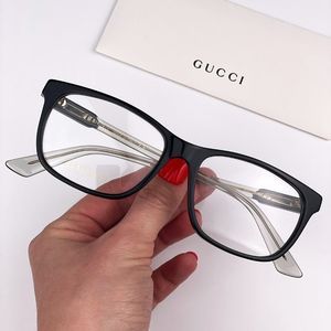 🔥 GUCCI GG0490O 010 Eyeglasses Black Transparent Square Men 55-17-150